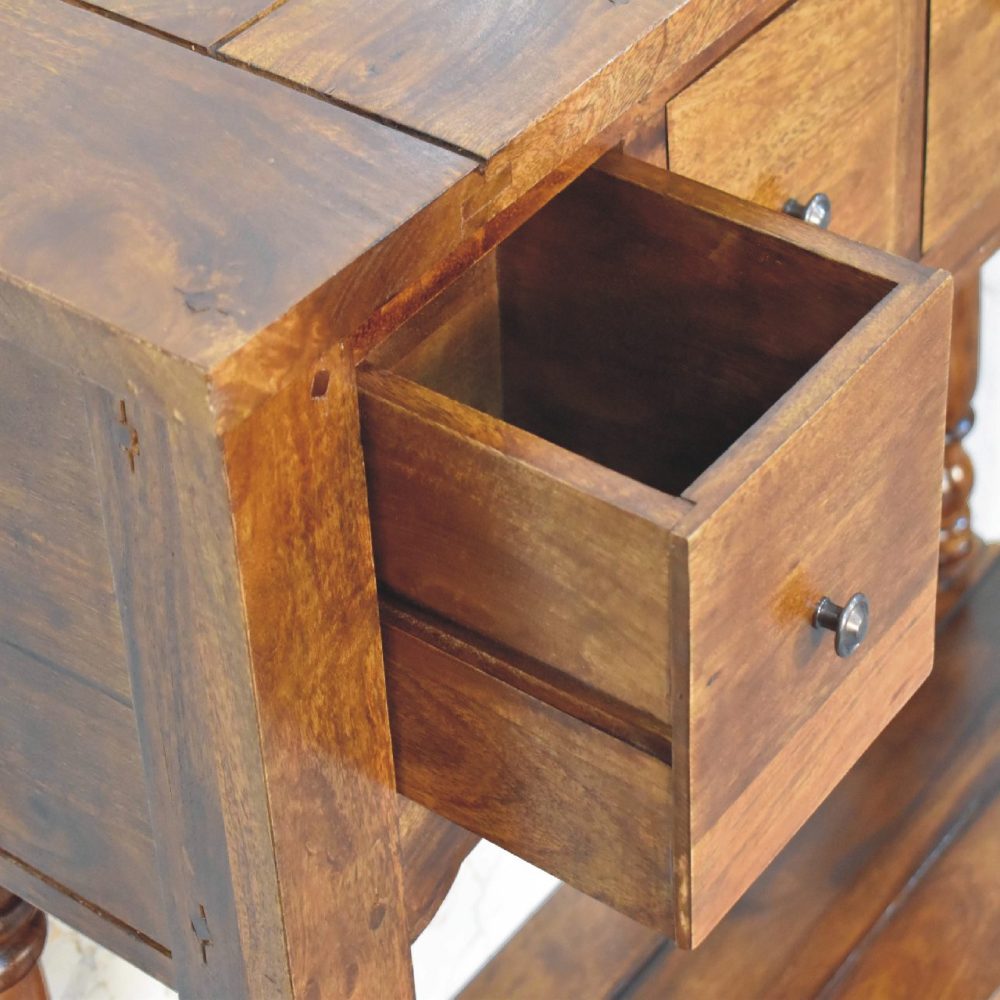 Chestnut 4 Drawer Console Table - Image 7