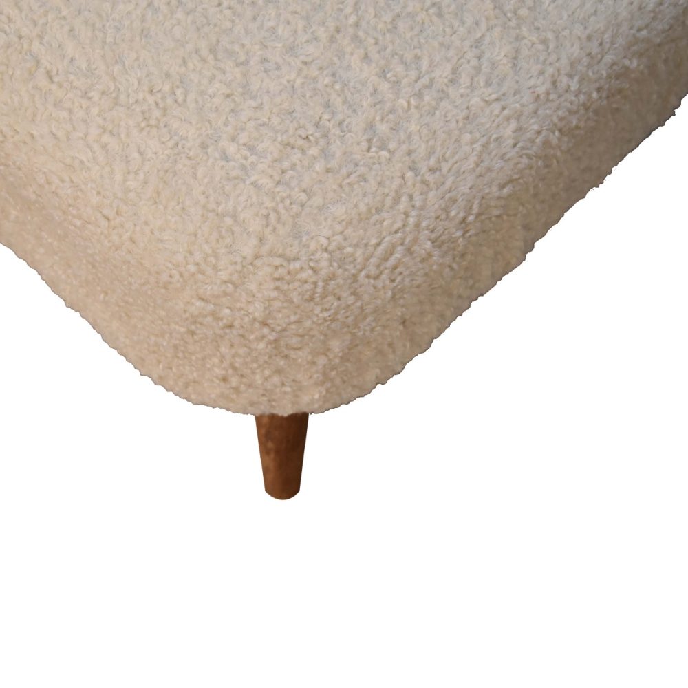 Boucle Cream Square Footstool - Image 6