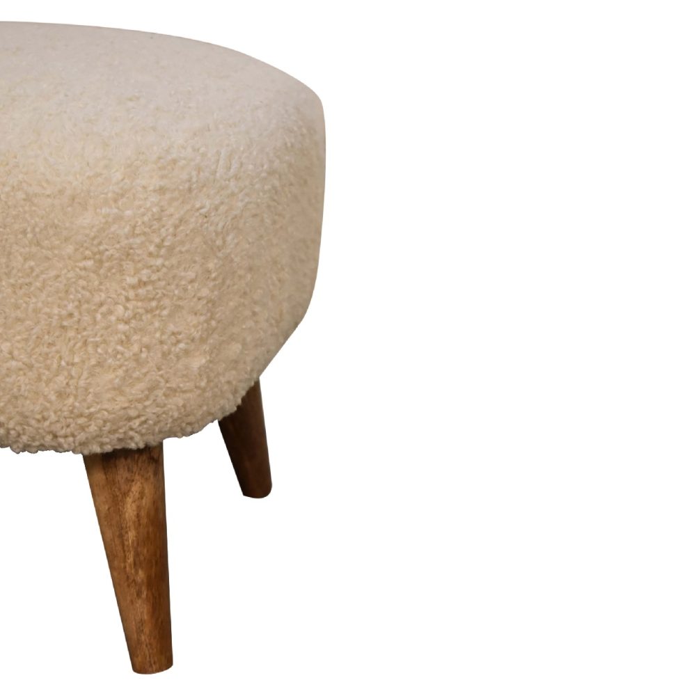 Boucle Cream Square Footstool - Image 7