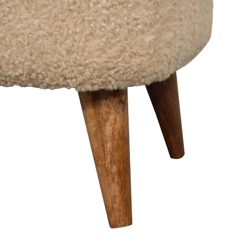 Boucle Cream Square Footstool - Image 8