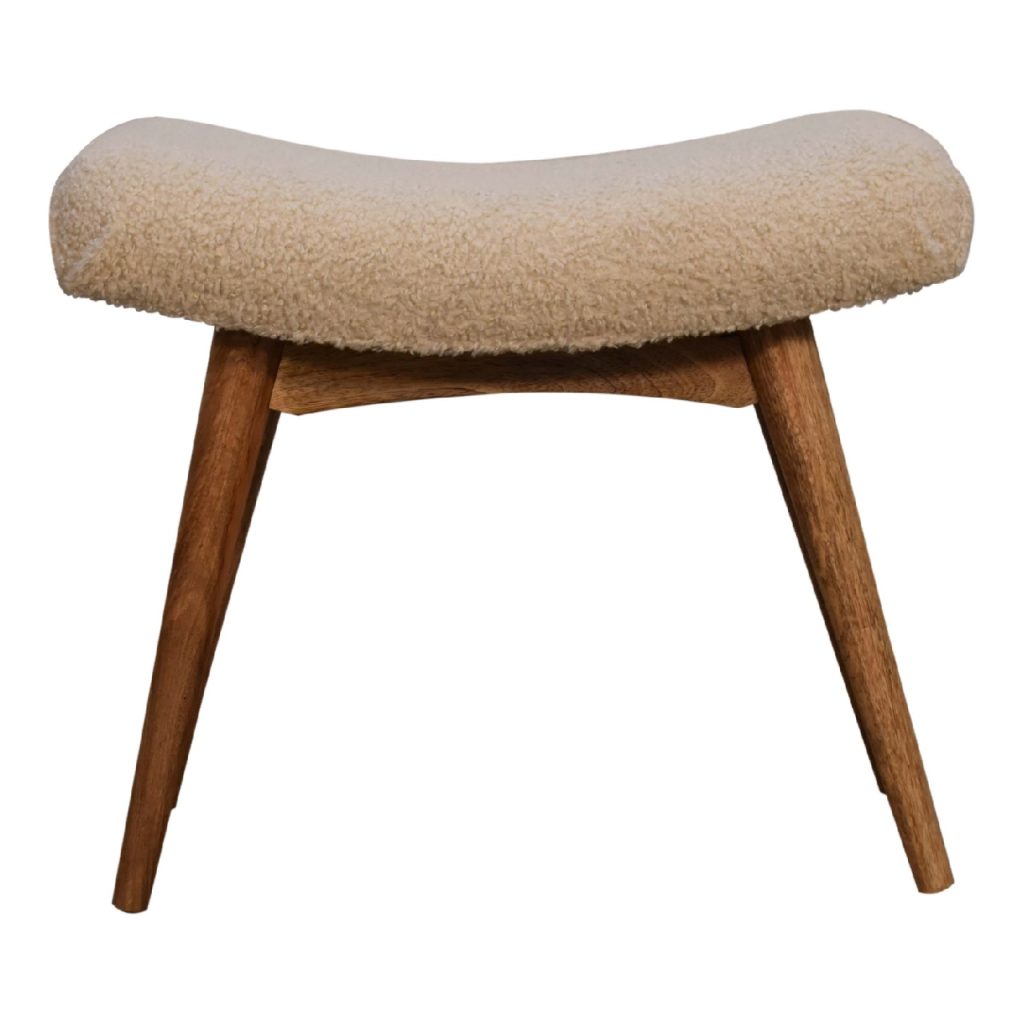 Canada Boucle Cream Curved Bench Suppliers