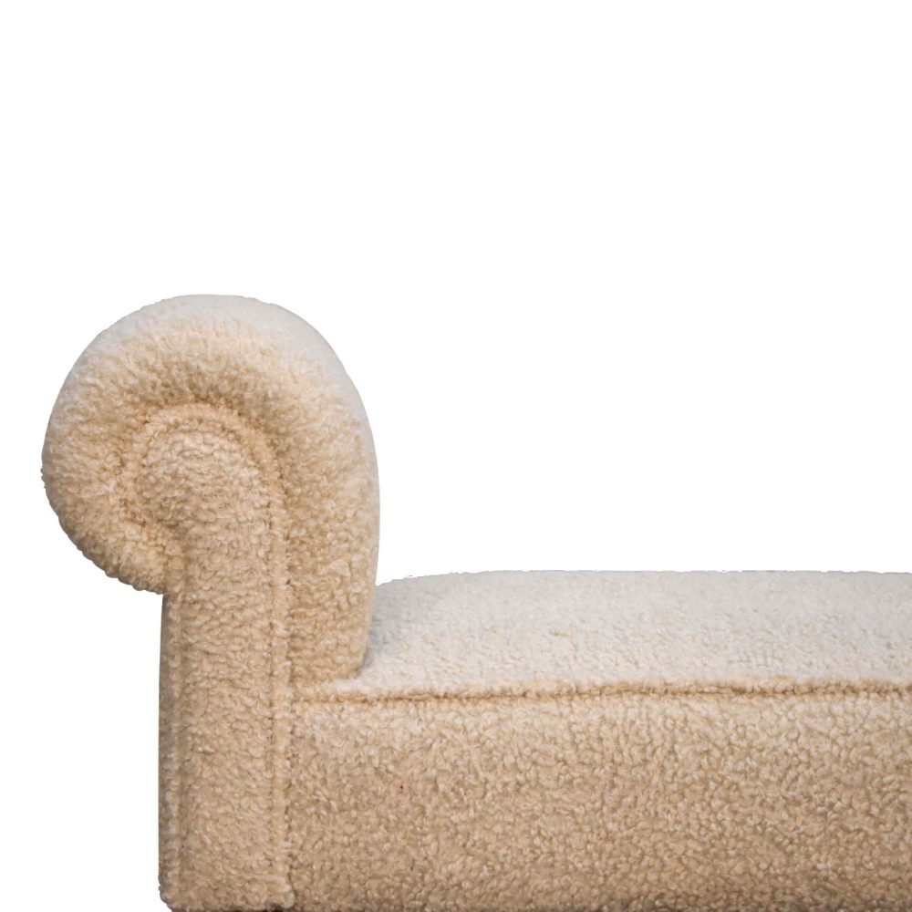 Boucle Cream Bench - Image 5