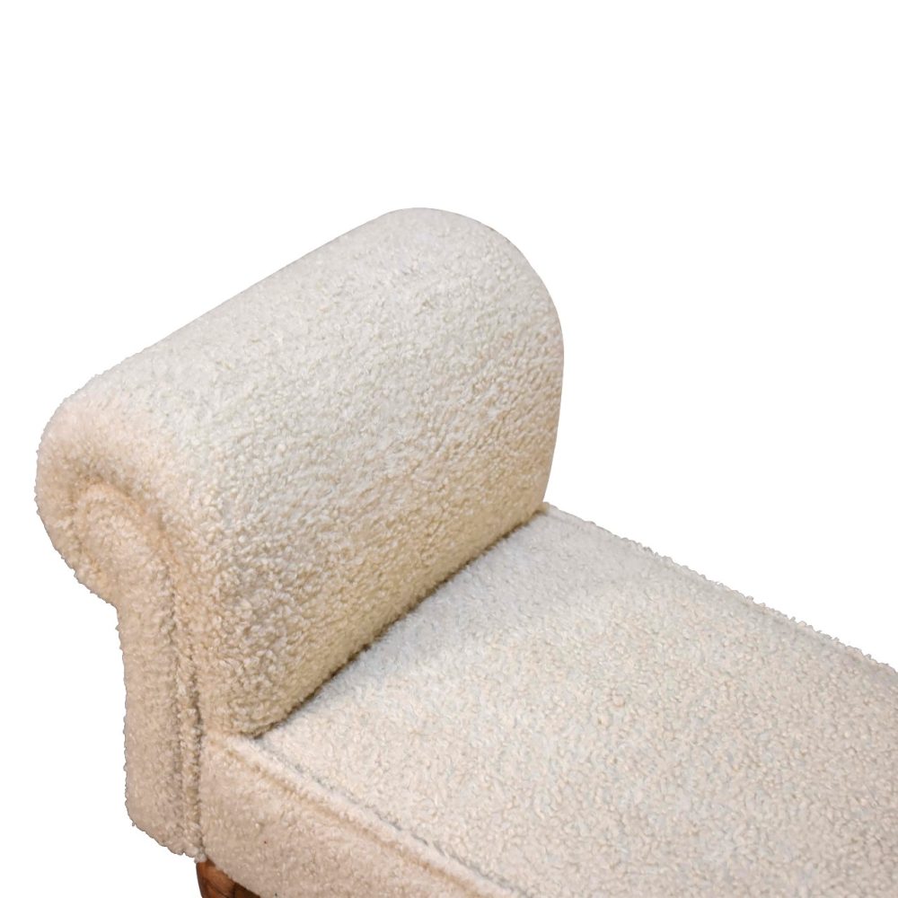Boucle Cream Bench - Image 6