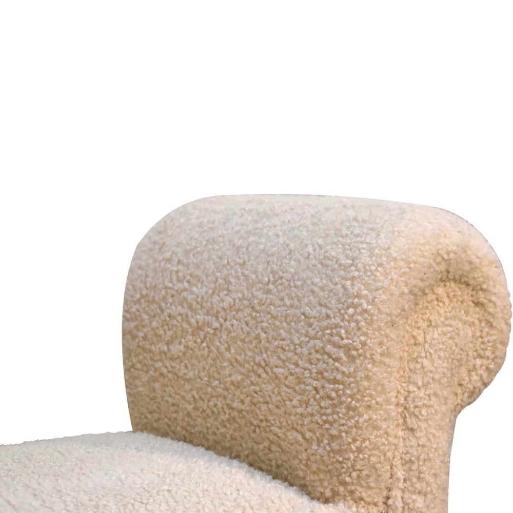Boucle Cream Bench - Image 7
