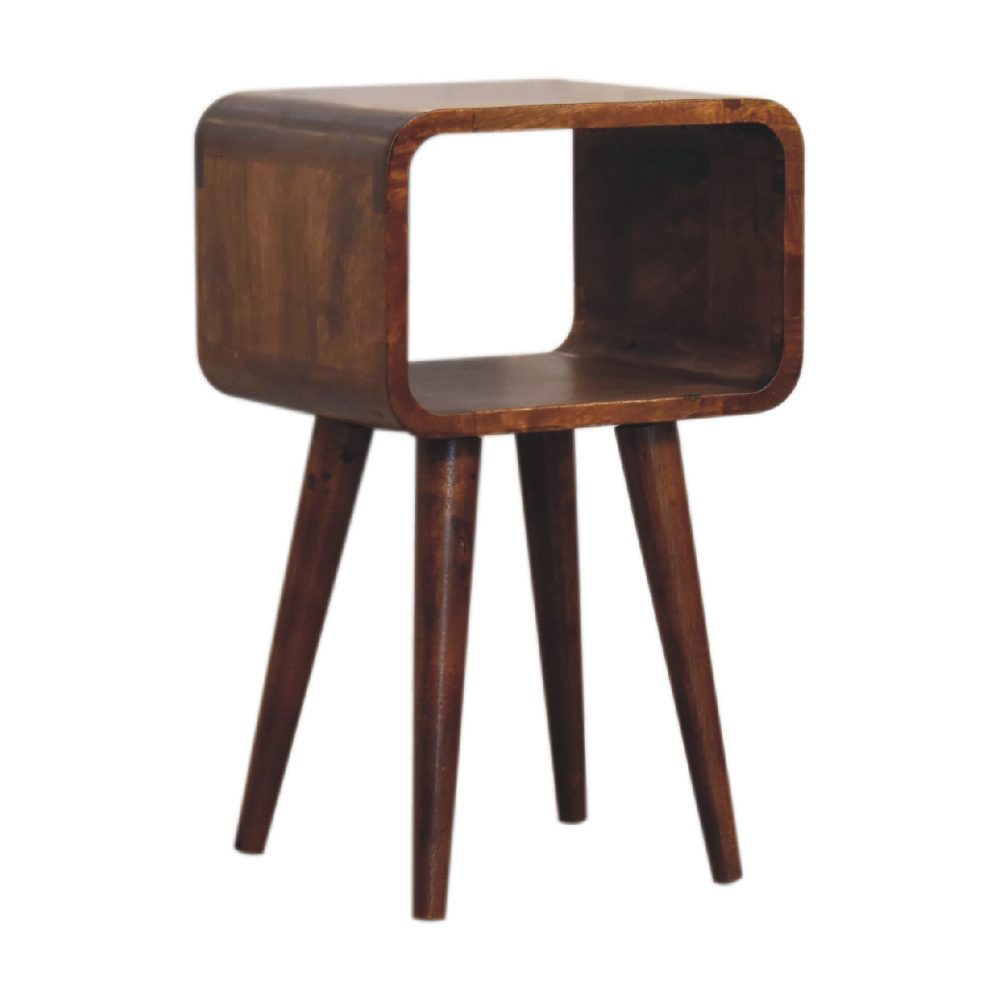 Mini Chestnut Curved Open Nightsand - Image 3