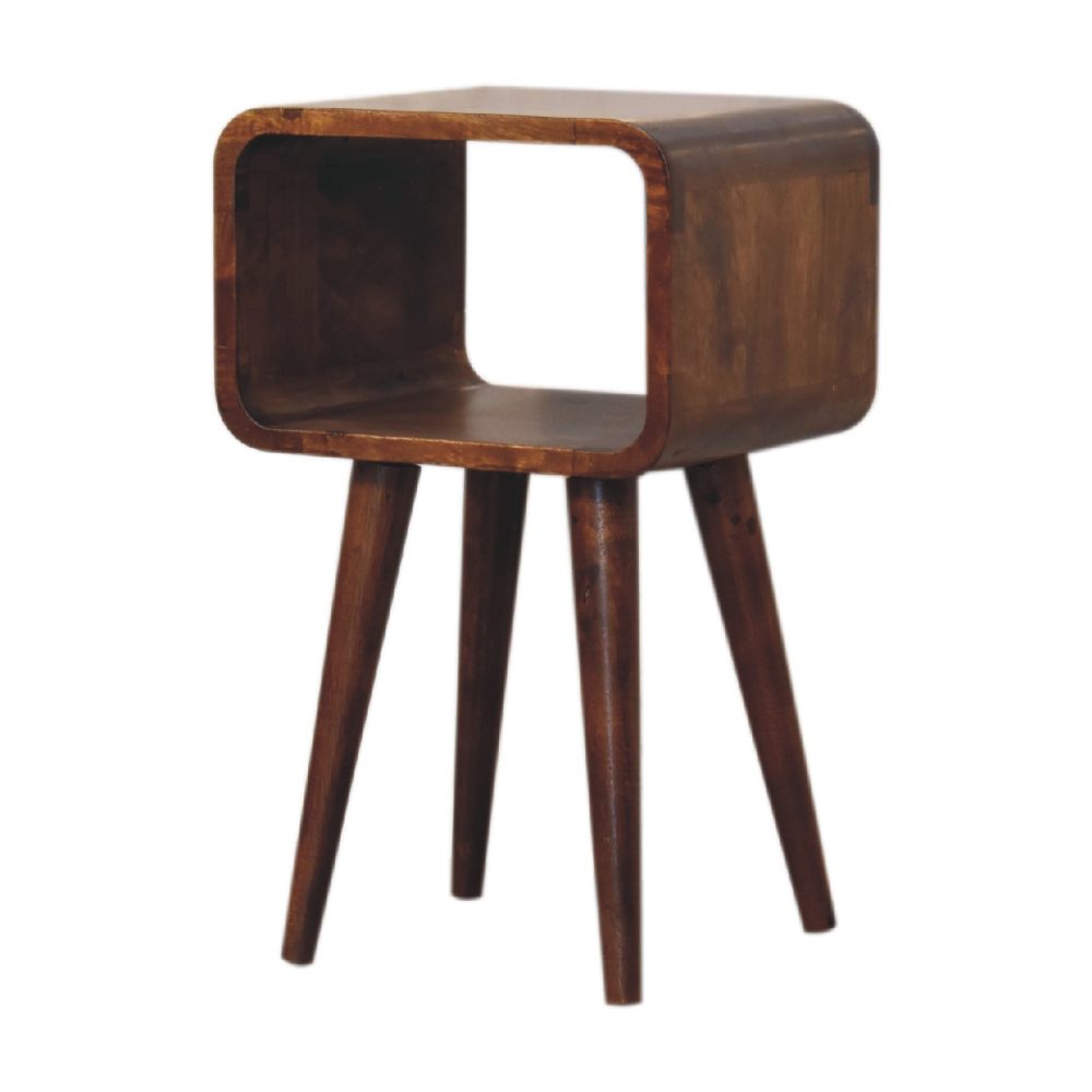 Mini Chestnut Curved Open Nightsand - Image 4