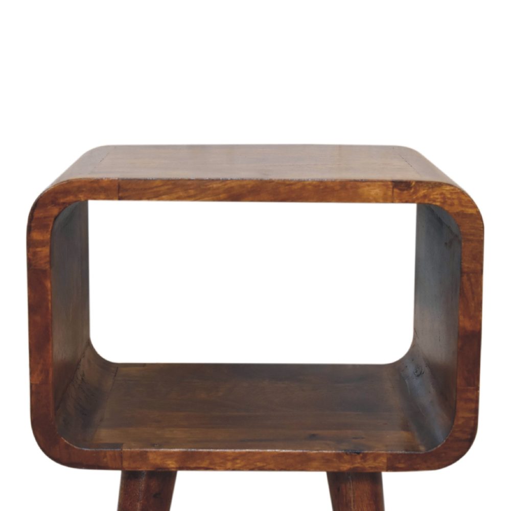 Mini Chestnut Curved Open Nightsand - Image 5