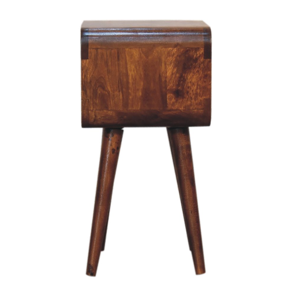 Mini Chestnut Curved Open Nightsand - Image 8