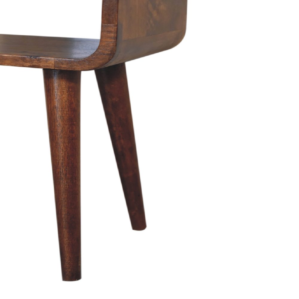 Mini Chestnut Curved Open Nightsand - Image 9