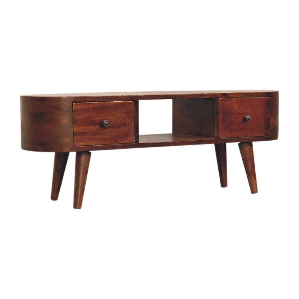 Chestnut Round Open Media Unit - Image 3
