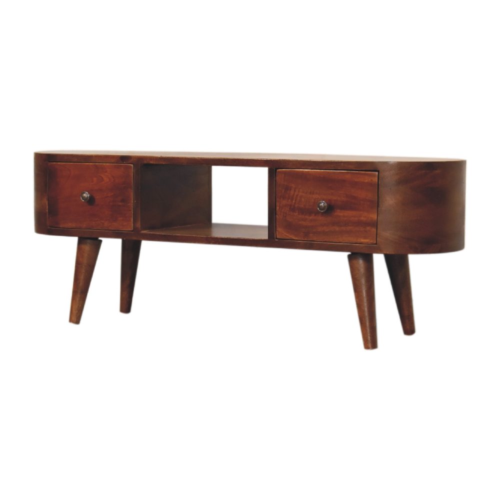 Chestnut Round Open Media Unit - Image 4
