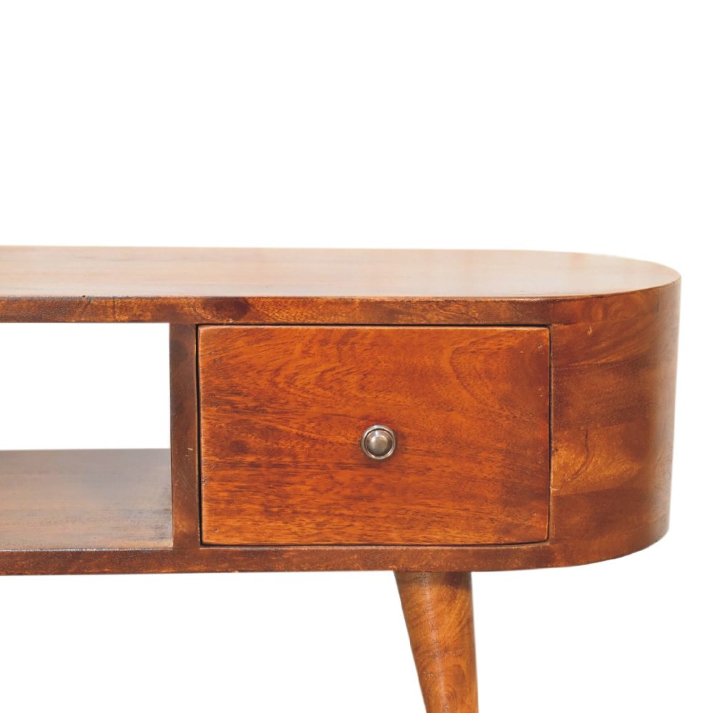 Chestnut Round Open Media Unit - Image 5