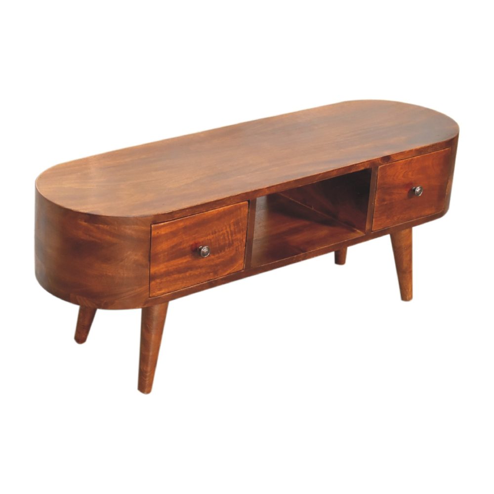 Chestnut Round Open Media Unit - Image 8