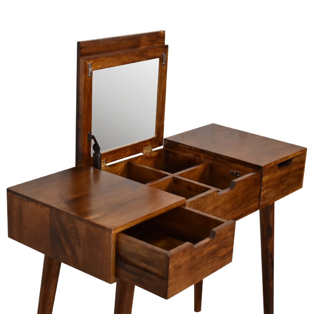 Chestnut Foldable Mirror Table - Image 6