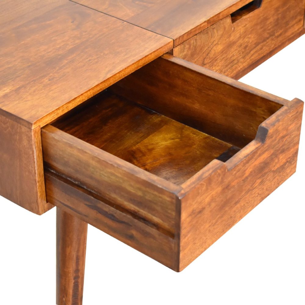 Chestnut Foldable Mirror Table - Image 7