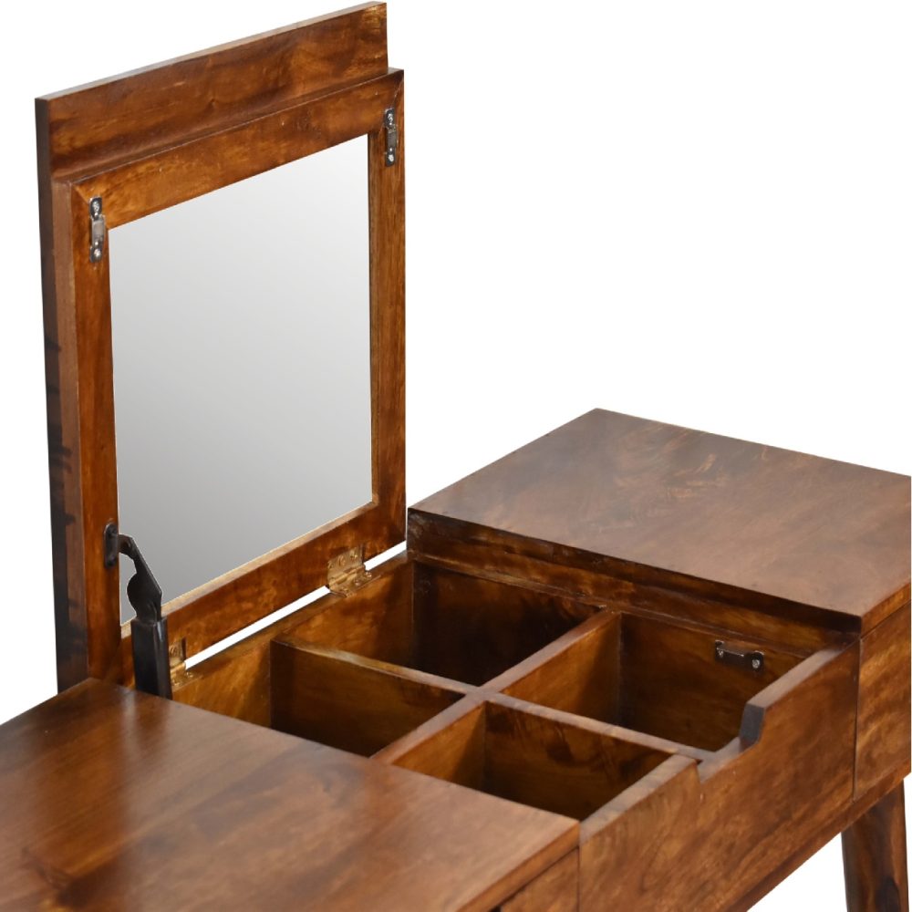 Chestnut Foldable Mirror Table - Image 8