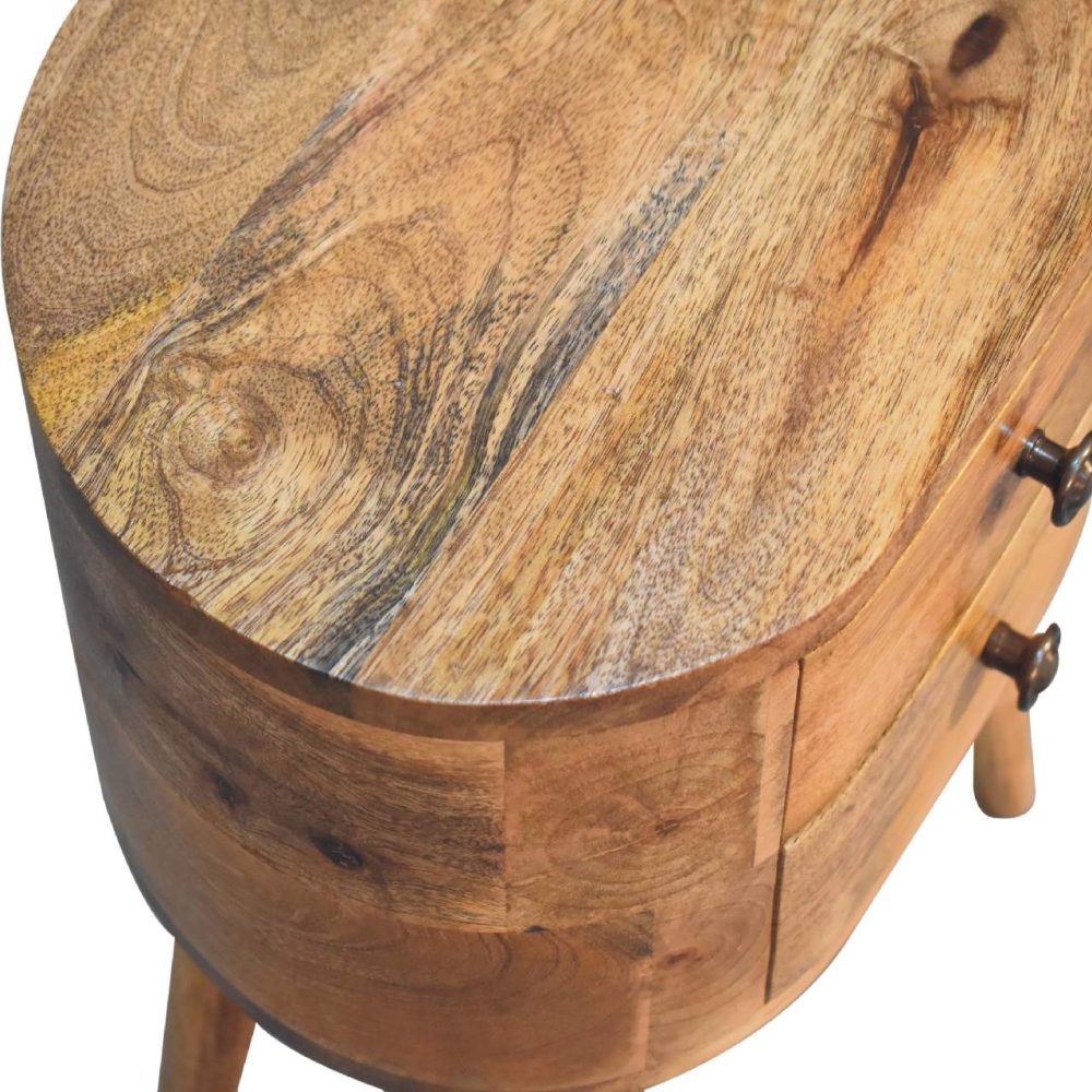 Mini Oak-ish Rounded Nightsand Table - Image 6
