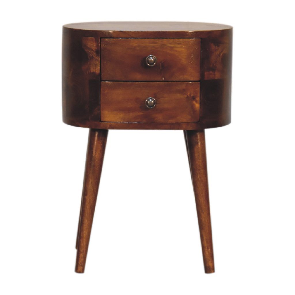 Canada Mini Chestnut Rounded Nightsand Table Suppliers