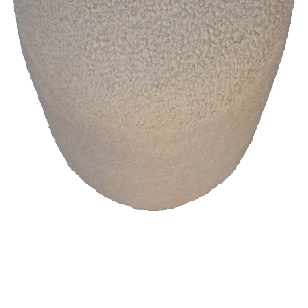 Boucle Cream Round Footstool - Image 8