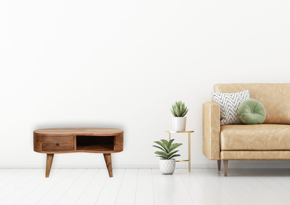 Mini Oak-ish Wave Coffee Table - Image 10