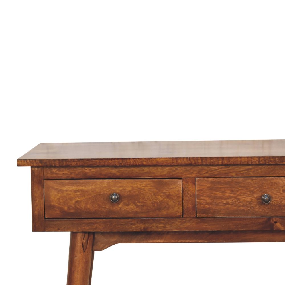 Large 3 Drawer Chestnut Console - Image 5