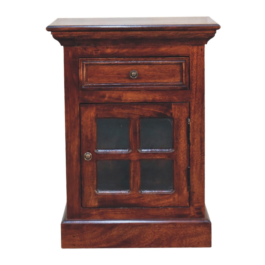 Canada Cherry Nightsand with Glazed Door Suppliers