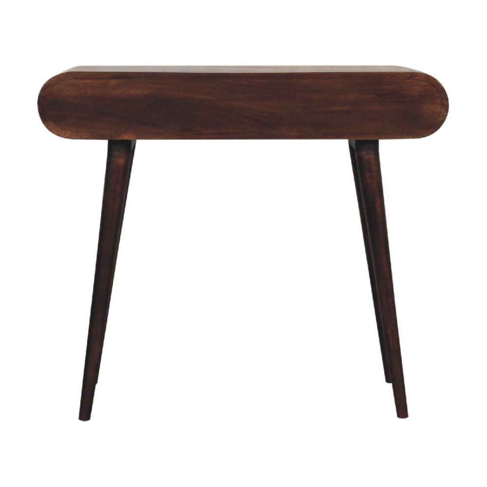 Light Walnut Curved Edge Console Table - Image 11