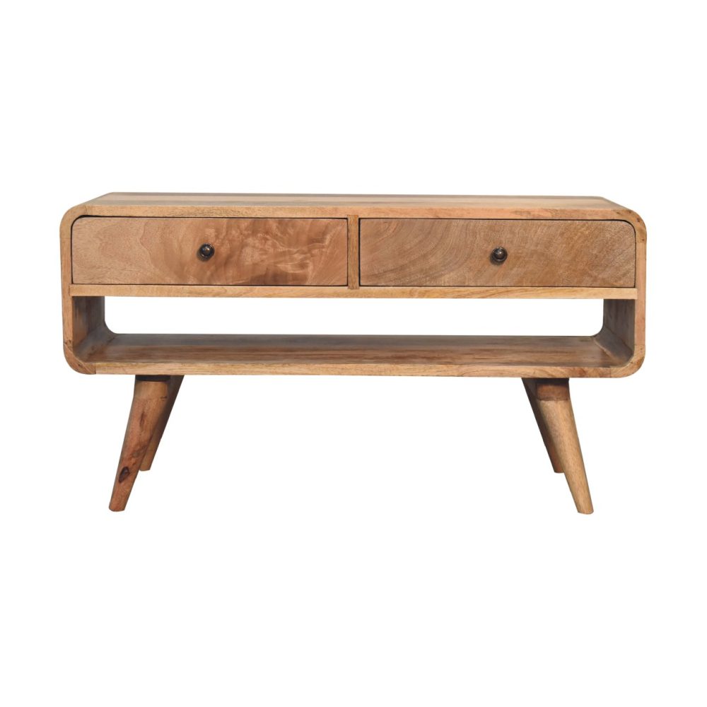 Reverse Curve Oak-ish Media Unit - Image 2