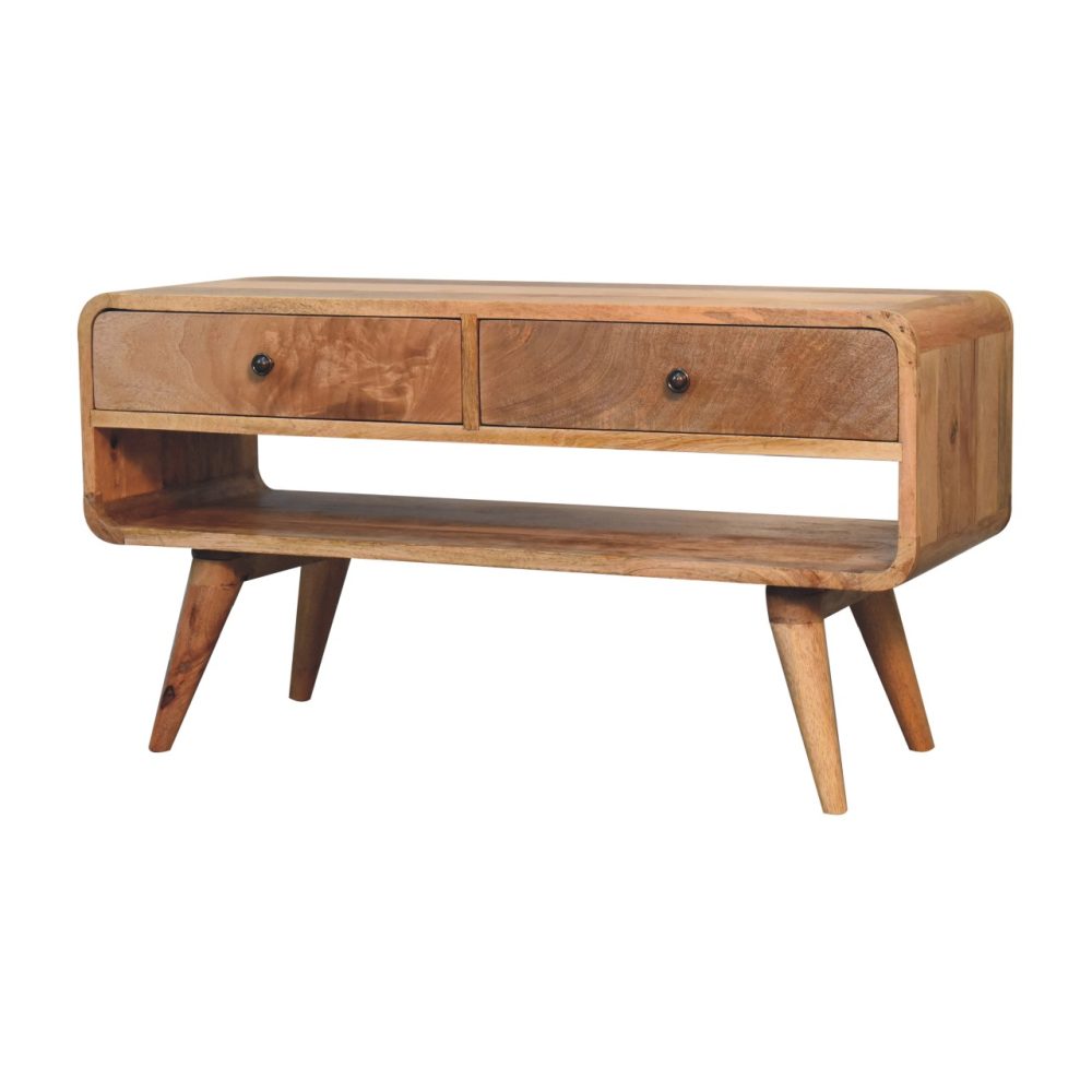 Reverse Curve Oak-ish Media Unit - Image 3