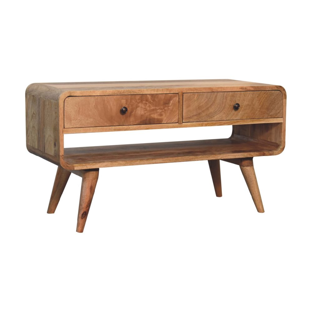 Reverse Curve Oak-ish Media Unit - Image 4