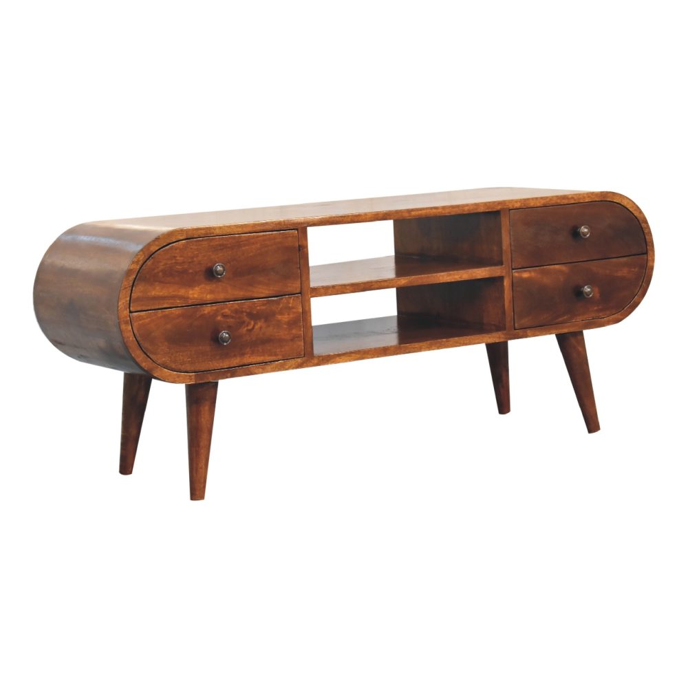 Chestnut Circular Media Unit - Image 3
