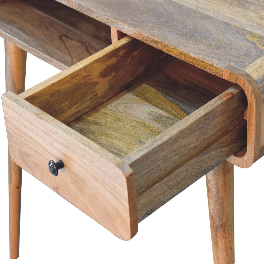 Curved Oak-ish Writing Desk - Image 6