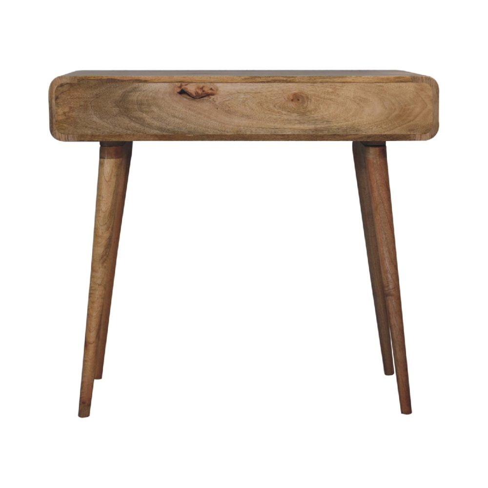 Curved Oak-ish Writing Desk - Image 9