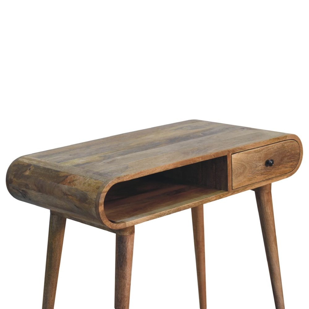 Curved Chestnut Writing Desk - Image 5