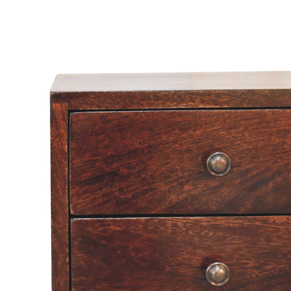 Mini 2 Drawer Light Walnut Nightsand - Image 5