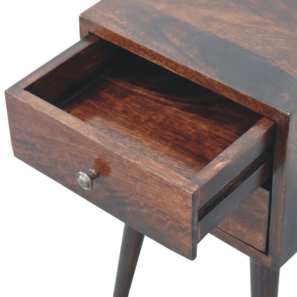 Mini 2 Drawer Light Walnut Nightsand - Image 7