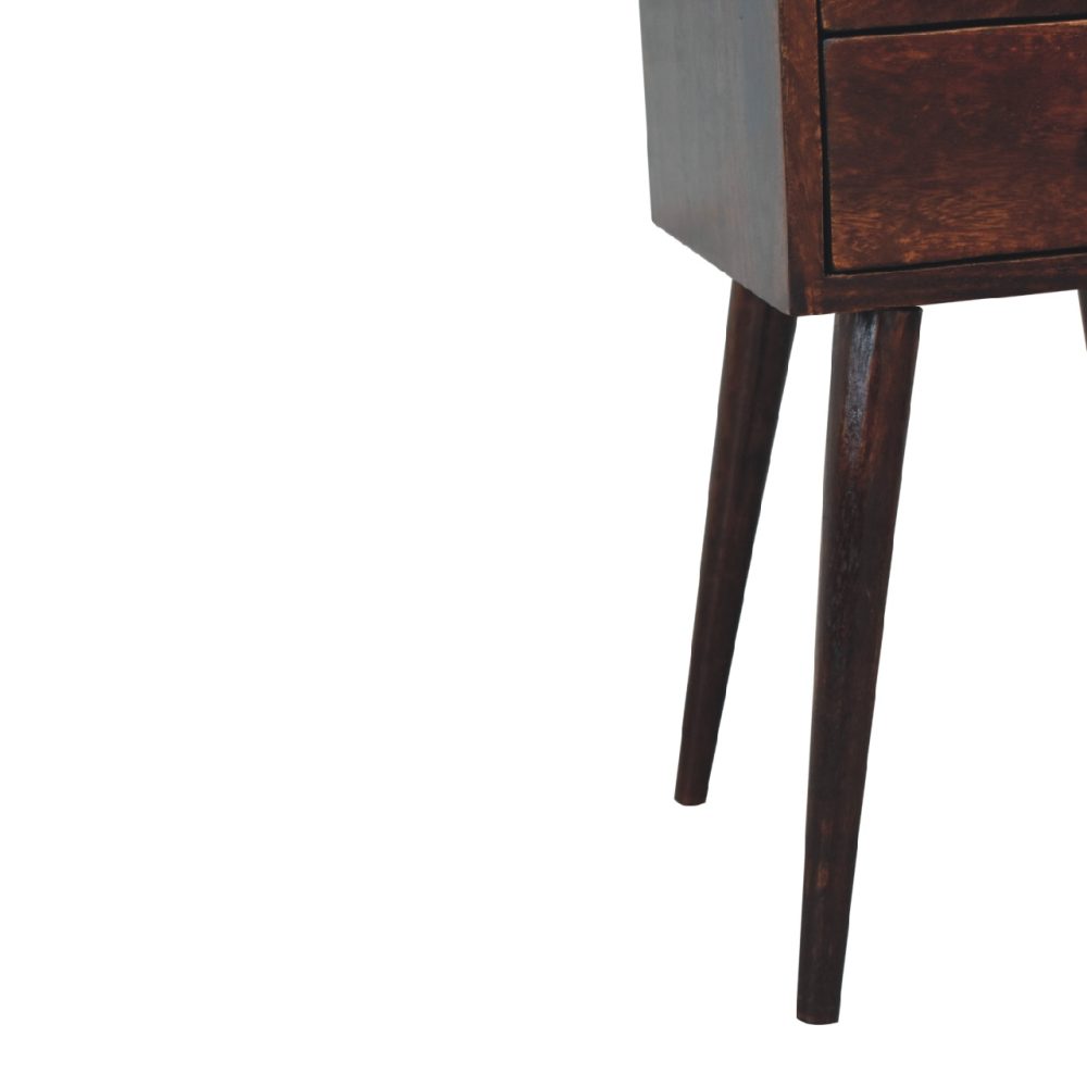 Mini 2 Drawer Light Walnut Nightsand - Image 8