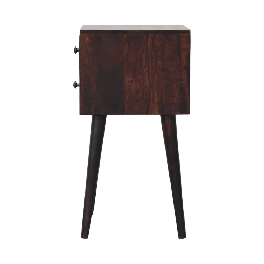 Mini 2 Drawer Light Walnut Nightsand - Image 9