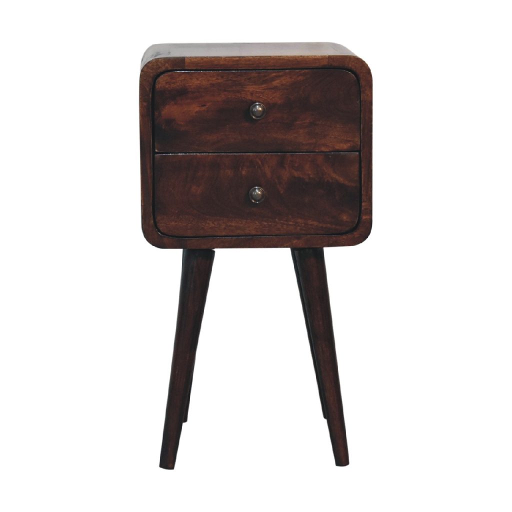 Canada Mini Light Walnut Curved Nightsand Suppliers