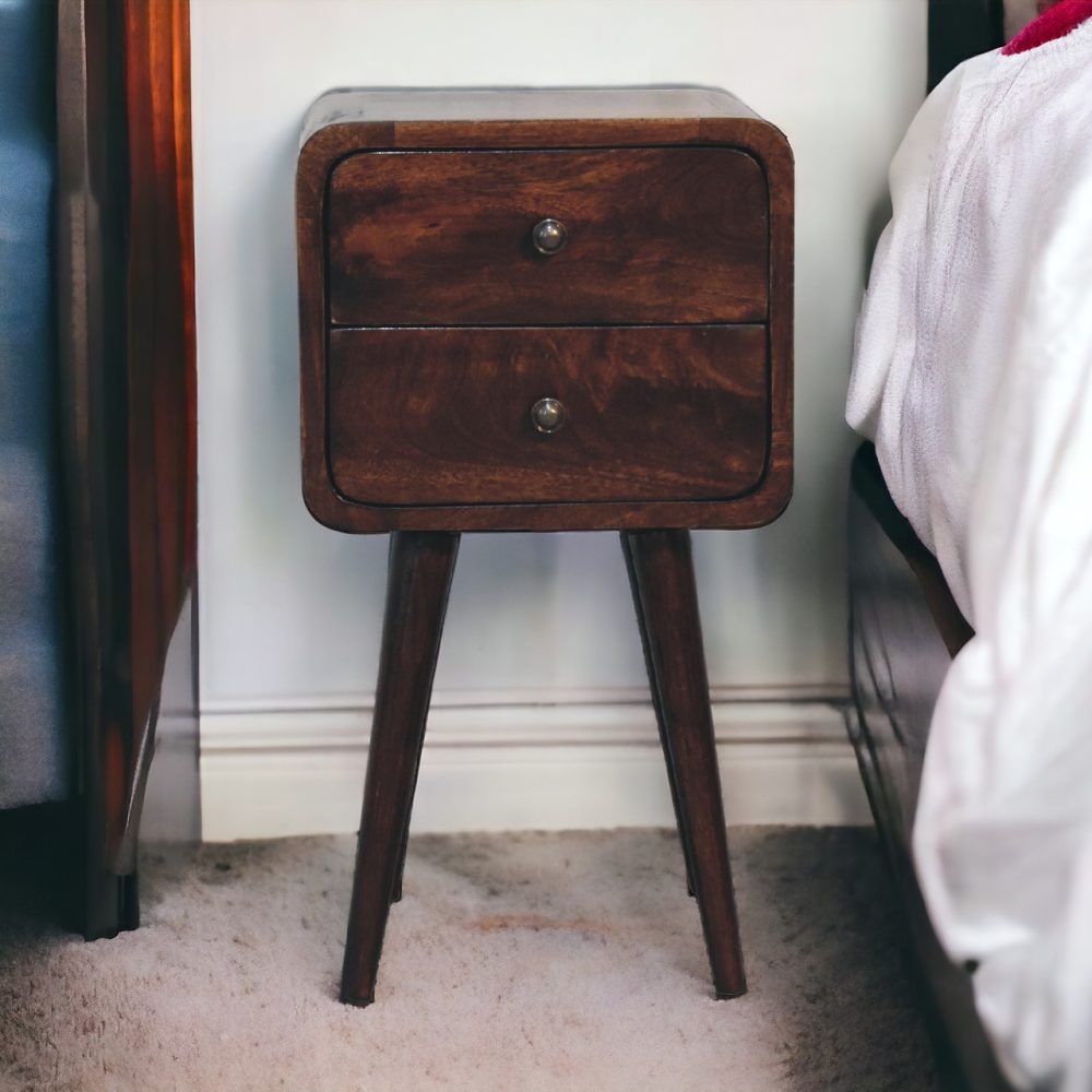 Mini Light Walnut Curved Nightsand - Image 10