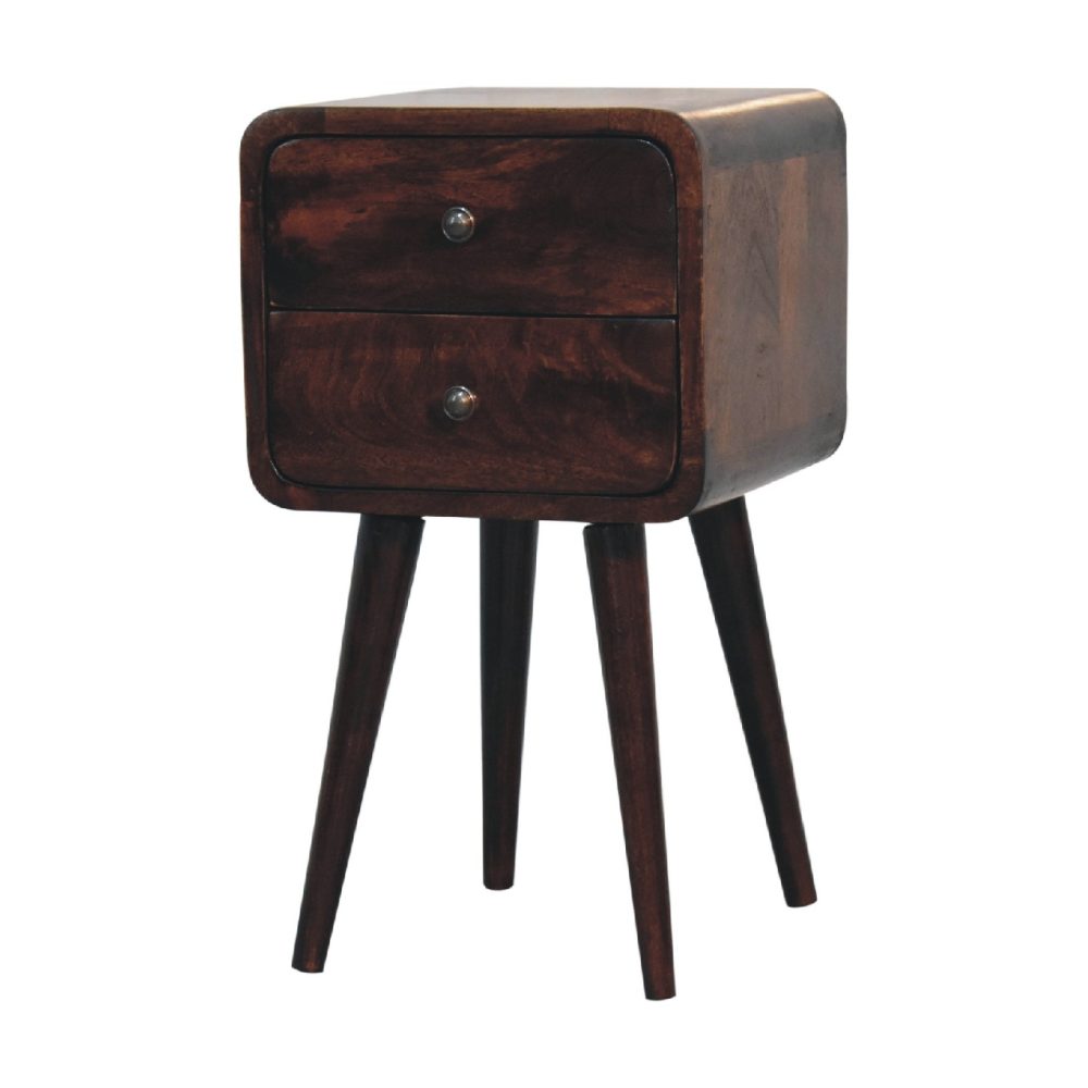 Mini Light Walnut Curved Nightsand - Image 3