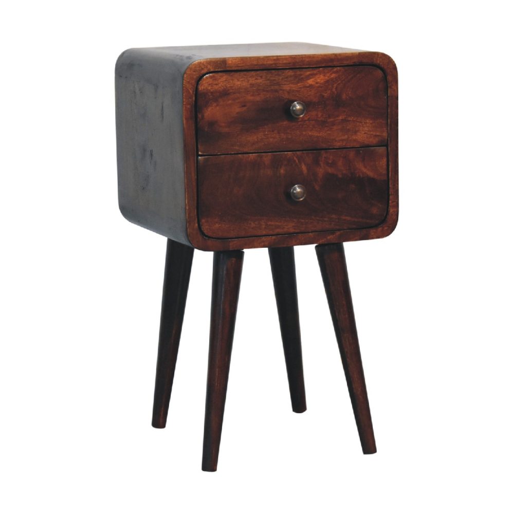 Mini Light Walnut Curved Nightsand - Image 4