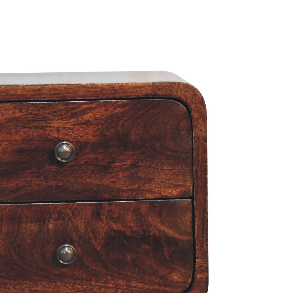 Mini Light Walnut Curved Nightsand - Image 5