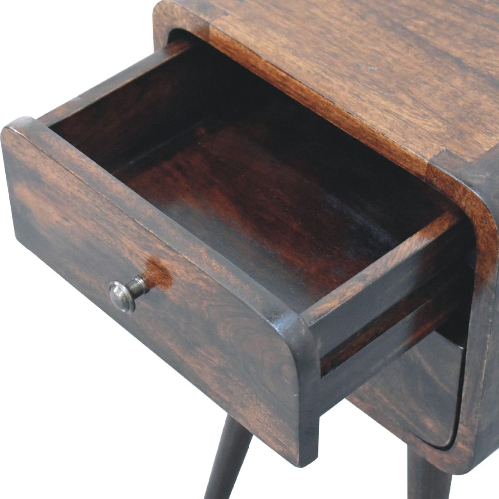 Mini Light Walnut Curved Nightsand - Image 7