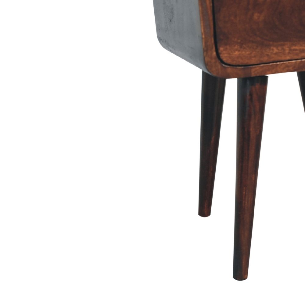 Mini Light Walnut Curved Nightsand - Image 8