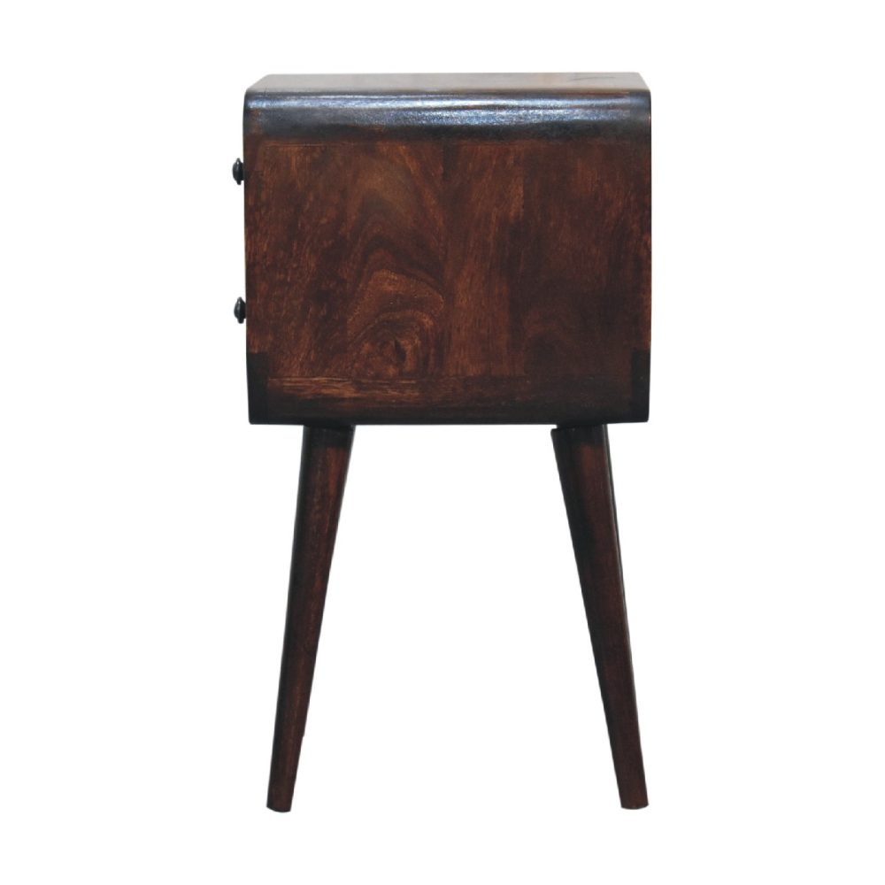 Mini Light Walnut Curved Nightsand - Image 9