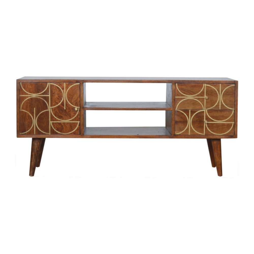 Canada Chestnut Inlay Abstract TV Unit Suppliers