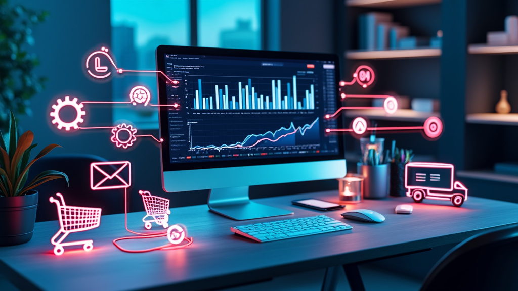 E-commerce analytics dashboard on computer screen