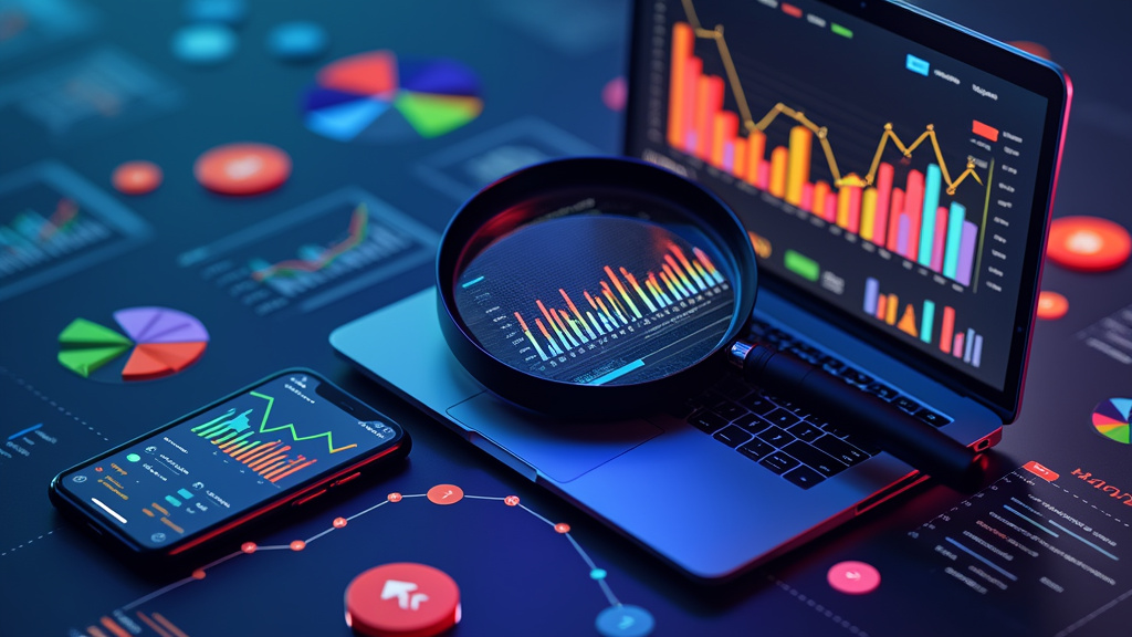 Digital charts on laptop and smartphone screens