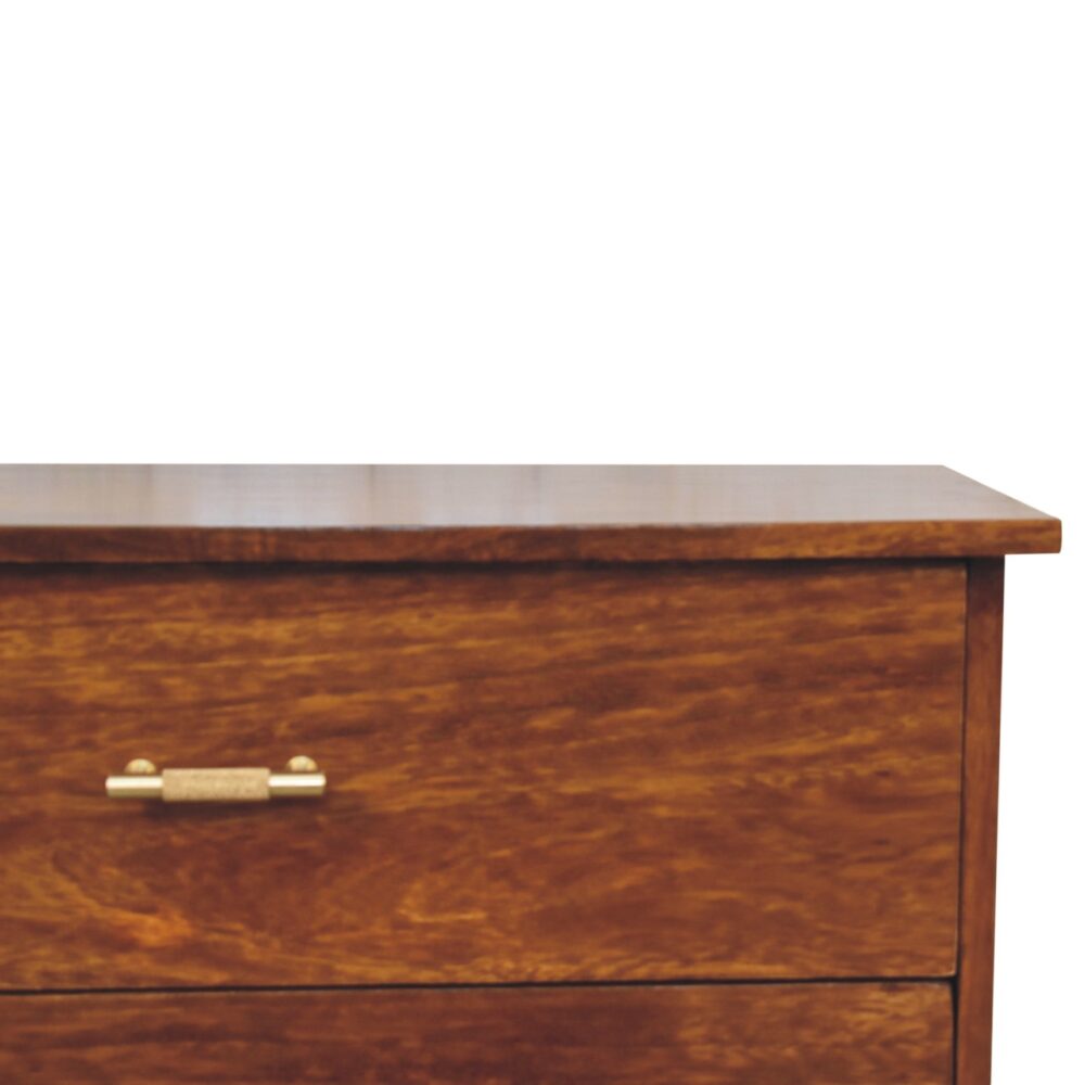 Wooden dresser with drawer and brass handle